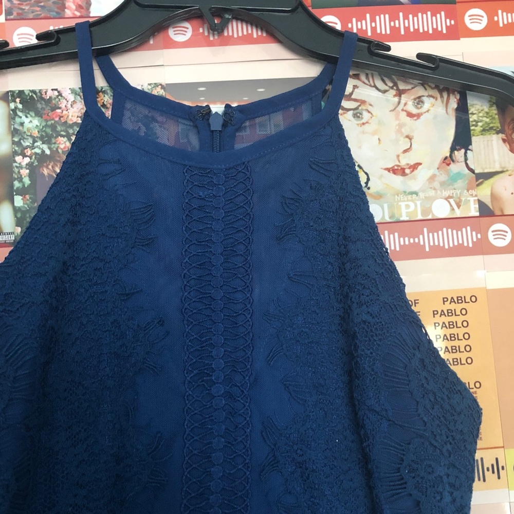 BLUE FRANCESCA’S HALTER DRESS